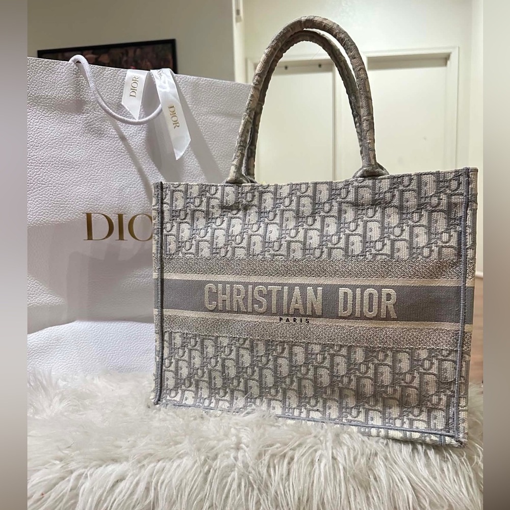 Christian Dior Book Tote Bag in Gray Monogram
